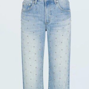 Pistola Lexi Mid-Rise Bowed Straight-Leg Jeans in Aries